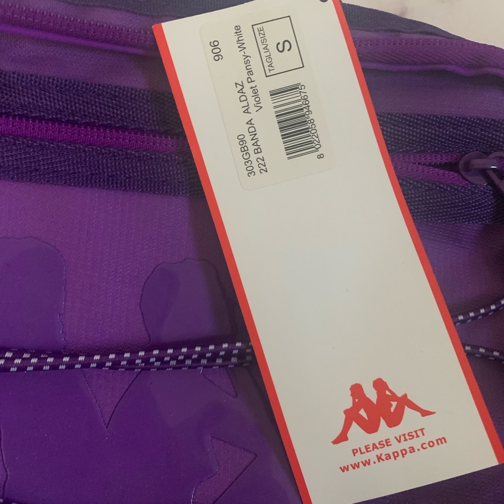 Purple Kappa small Fanny Pack belt Bag 222 Banda Aldaz Violet Pansy-White - Picture 2 of 4
